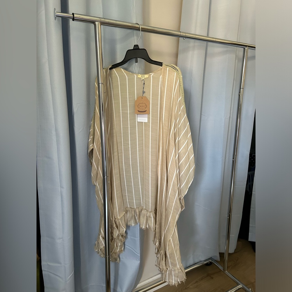 Beige Stripes Kimono